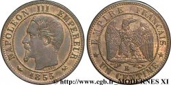 Un centime Napoléon III, tête nue 1855 Rouen F.102/17 VZ60 