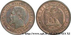 Un centime Napoléon III, tête nue, différent levrette 1855 Lyon F.102/19 SUP58 