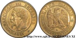 Deux centimes Napoléon III, tête nue, ancre 1855 Paris F.107/20 SUP60 