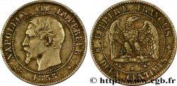 Deux centimes Napoléon III, tête nue 1855 Strasbourg F.107/24 TB35 