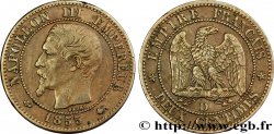 Deux centimes Napoléon III, tête nue 1855 Lyon F.107/27 TTB40 