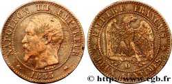 Deux centimes Napoléon III, tête nue 1855 Lyon F.107/28 TB35 