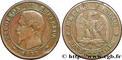 Deux centimes Napoléon III, tête nue 1855 Lyon F.107/30 TB35 