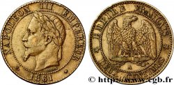 Deux centimes Napoléon III, tête laurée 1861 Paris F.108/1