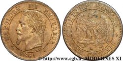 Deux centimes Napoléon III, tête laurée 1861 Strasbourg F.108A/2