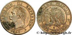 Deux centimes Napoléon III, tête laurée 1861 Strasbourg F.108A/2