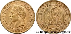 Deux centimes Napoléon III, tête laurée 1861 Strasbourg F.108/2