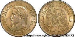 Deux centimes Napoléon III, tête laurée, buste provisoire 1861 Bordeaux F.108/3 SUP60 