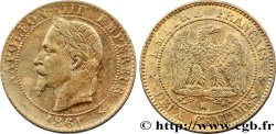 Deux centimes Napoléon III, tête laurée, buste provisoire 1861 Bordeaux F.108/3 XF48 
