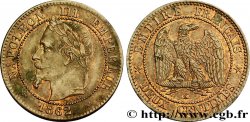 Deux centimes Napoléon III, tête laurée 1862 Bordeaux F.108A/7 SUP55 