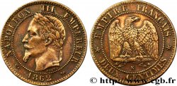 Deux centimes Napoléon III, tête laurée 1862 Bordeaux F.108A/7 TTB54 