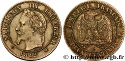 Deux centimes Napoléon III, tête laurée 1862 Bordeaux F.108A/7 TTB40 