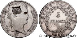 5 francs Napoléon Empereur, Empire français, contremarqué d’une tête de tigre 1813 Lille F.307/75 var.