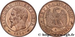 Cinq centimes Napoléon III, tête nue 1854 Paris F.116/8