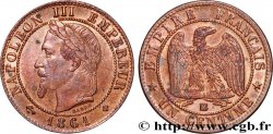 Un centime Napoléon III, tête laurée 1861 Strasbourg F.103/2