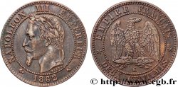 Deux centimes Napoléon III, tête laurée 1862 Bordeaux F.108A/7