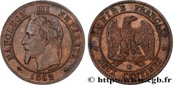 Deux centimes Napoléon III, tête laurée 1862 Bordeaux F.108A/7