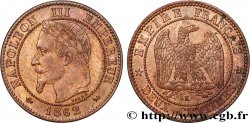 Deux centimes Napoléon III, tête laurée 1862 Bordeaux F.108A/7