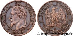 Deux centimes Napoléon III, tête laurée 1862 Bordeaux F.108A/7