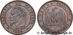 Deux centimes Napoléon III, tête laurée 1862 Bordeaux F.108A/7