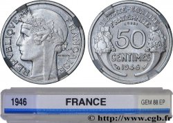 Essai-piéfort de 50 centimes Morlon, légère 1946  GEM.88 EP