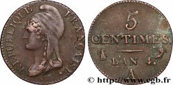 5 centimes Dupré, petit module 1796 Paris F.113/1