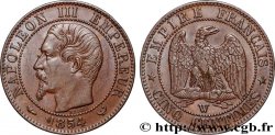 Cinq centimes Napoléon III, tête nue 1854 Lille F.116/15