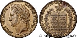 Module du décime - Série à la Charte, en bronze doré 1839  