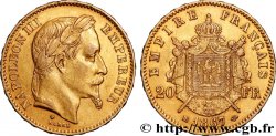 20 francs or Napoléon III, tête laurée, petit BB 1867 Strasbourg F.532/16