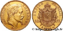 50 francs or Napoléon III, tête laurée 1866 Paris F.548/6
