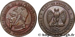 Médaille satirique Cu 25, module de Cinq centimes, type B “Os et Cigarette” 1870  Schw.B1a 
