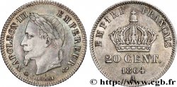 20 centimes Napoléon III, tête laurée, petit module 1864 Paris F.149/1
