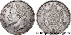 5 francs Napoléon III, tête laurée 1868 Strasbourg F.331/13
