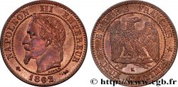 Deux centimes Napoléon III, tête laurée, buste définitif 1862 Bordeaux F.108A/7