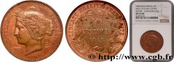 Concours de 10 centimes, piéfort au quadruple,  par Rogat, premier concours, premier revers, tranche inscrite 1848 Paris VG.3169 P SC63 NGC