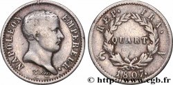 Quart (de franc) Napoléon Empereur, tête de nègre 1807 Paris F.160/1