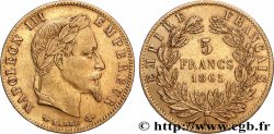 5 francs or Napoléon III, tête laurée 1865 Paris F.502/7