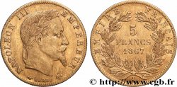 5 francs or Napoléon III, tête laurée 1867 Paris F.502/11