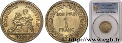 Essai de 1 franc Chambres de Commerce bronze-aluminium, sans signature 1920 Paris GEM.95 4 FDC66 PCGS