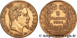 5 francs or Napoléon III, tête laurée 1864 Strasbourg F.502/6