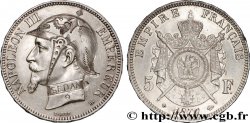 Monnaie satirique, 5 francs Napoléon III tête laurée, regravée 1870 Strasbourg F.331/17 var. EBC 