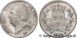2 francs Louis XVIII 1824 Lille F.257/62