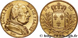 20 francs or Louis XVIII, buste habillé 1815 Lille F.517/18