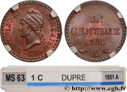 Un centime Dupré, IIe République 1851 Paris F.101/8