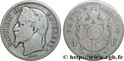 1 franc Napoléon III, tête laurée 1866 Strasbourg F.215/4 TB15 