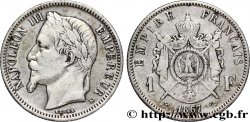 1 franc Napoléon III, tête laurée 1867 Bordeaux F.215/9 TTB40 