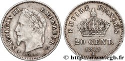 20 centimes Napoléon III, tête laurée, grand module 1867 Paris F.150/1