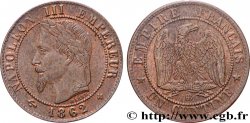 Un centime Napoléon III, tête laurée 1862 Strasbourg F.103/5
