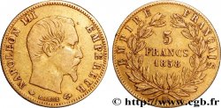 5 francs or Napoléon III, tête nue, grand module 1858 Strasbourg F.501/6