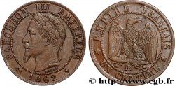 Un centime Napoléon III, tête laurée 1862 Strasbourg F.103/6